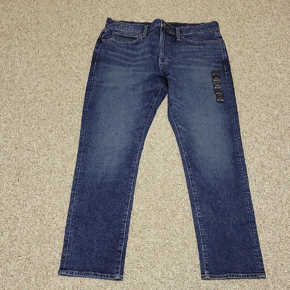 J. Crew Men's Flex Straight Blue Jeans Sz 34 X 32. New school casual preppy